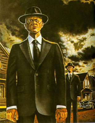 Hommes en noir avec chapeaux Hommes en noir avec chapeaux